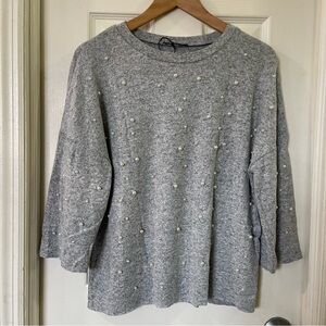 Zara Heather Gray Knit Top